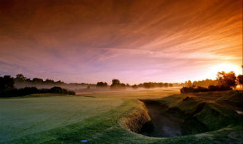 Sunset on the Wood Hall Spa Golf Course