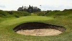 bunker al lado del green sobre el campo de golf de St Annes Old Links