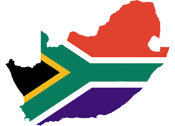 Map and flag of South Africa
