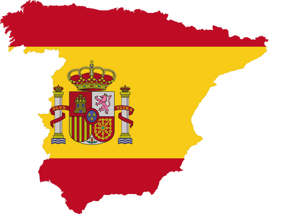 Map an flag of Spain