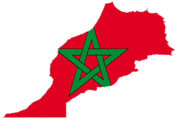 Map and flag of Morocco