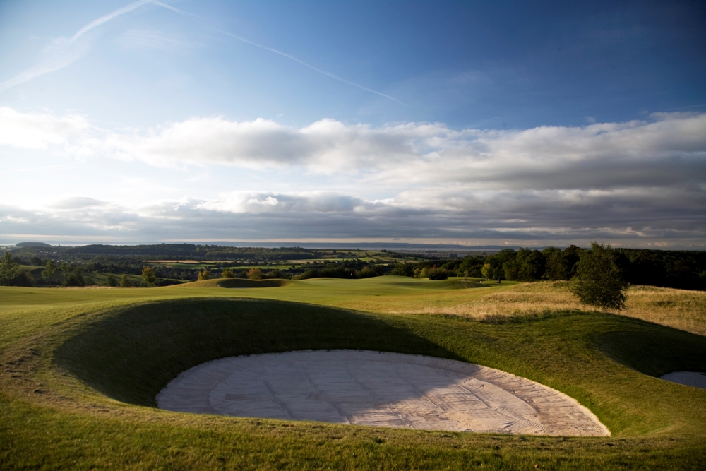Large bunker on the Montgomerie course at Celtic Manor