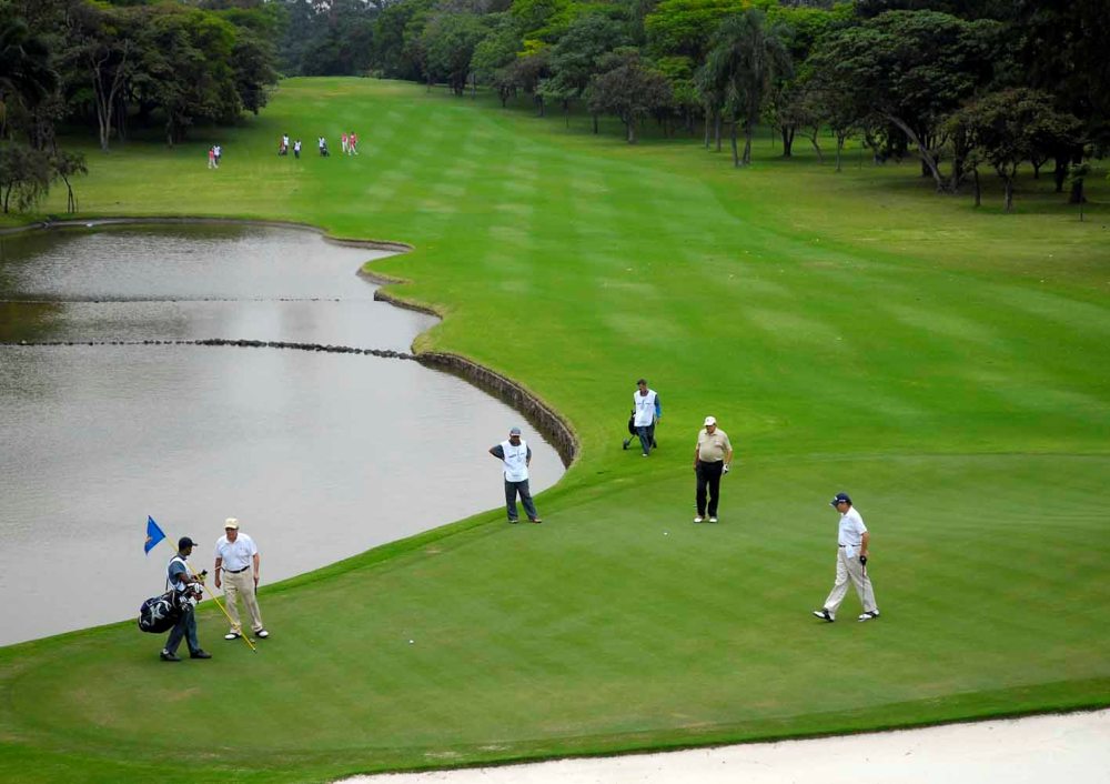 Golfers playing on the Sao Paulo golf course