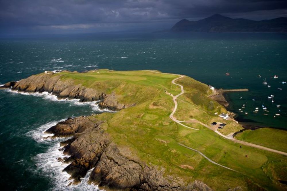 Holes on top of the cliff on Nefyn and District golf course