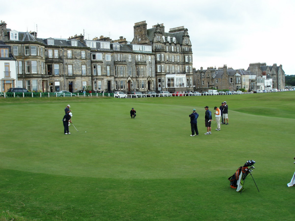St Andrews behind the Old Course 18th green