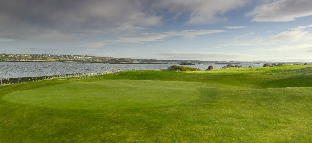 Green and sea on the Galway Bay Golf Course