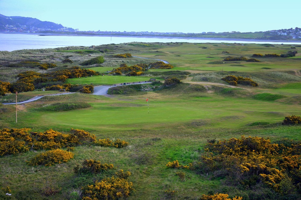 Holes, dunes and sea on the Conwy golf course