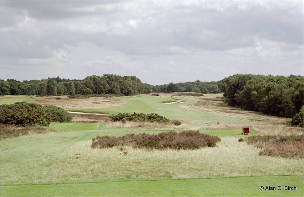 Long hole from the tee on the Alwoodley golf course