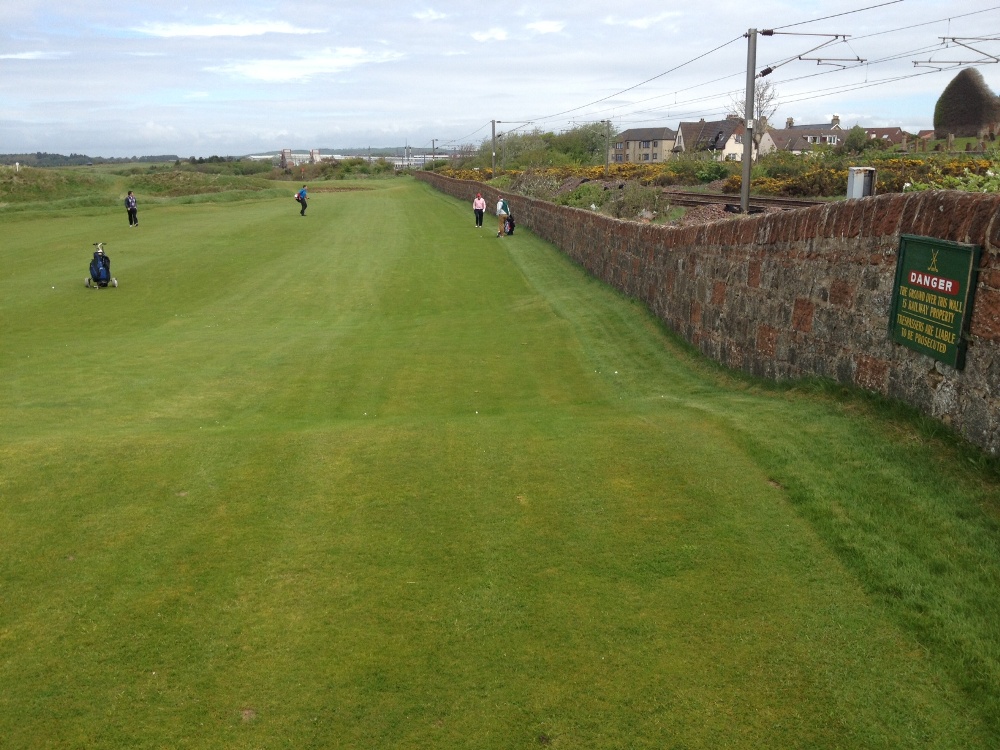 1st hole next to the railway at Prestwick