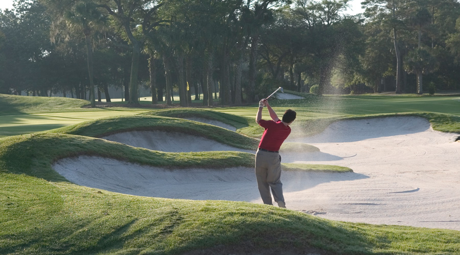 Bunker sur le trou 2 de Cougar Point à Kiawah Island 