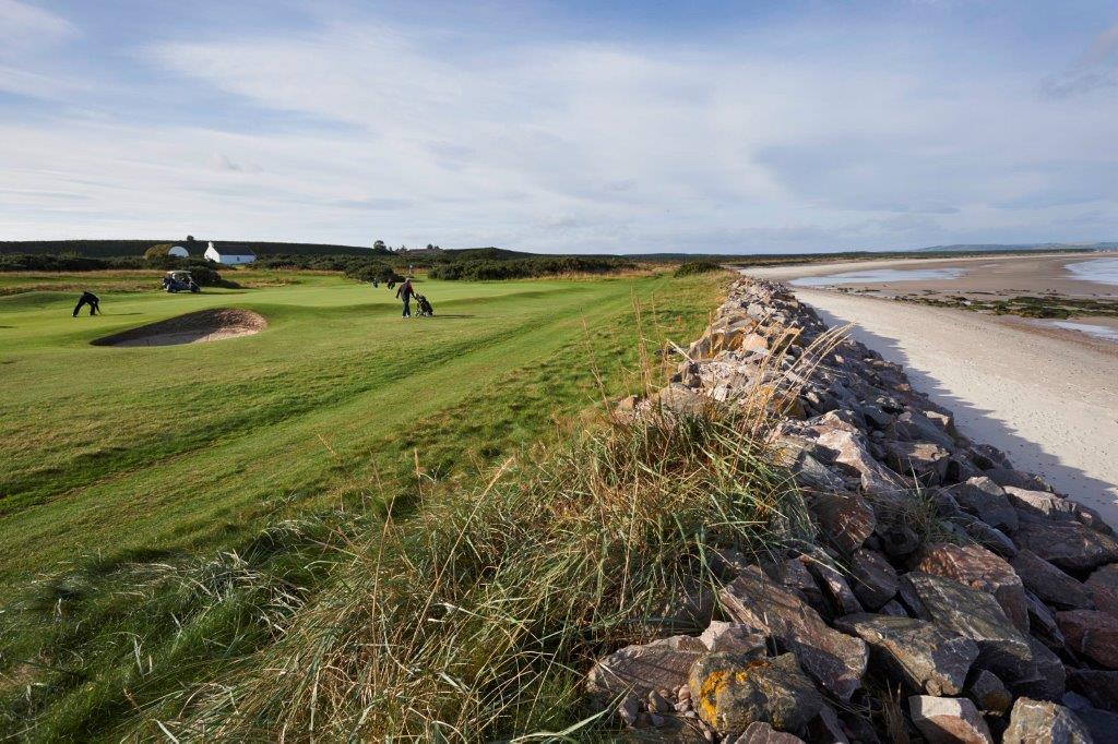 Golfers playing  at Nairn during the Tomatin Pro Am