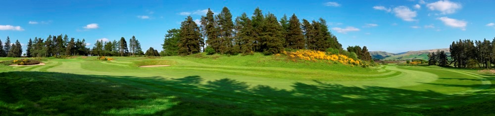Dog leg of the Queen's golf course at Gleneagles