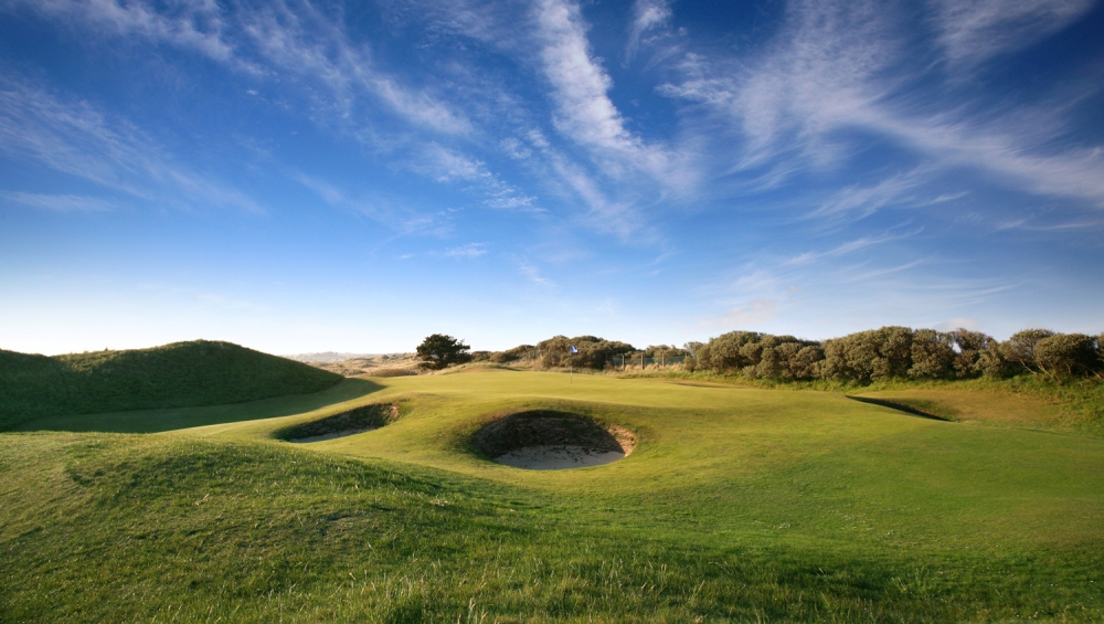 Elevated green at Portmarnock golf course