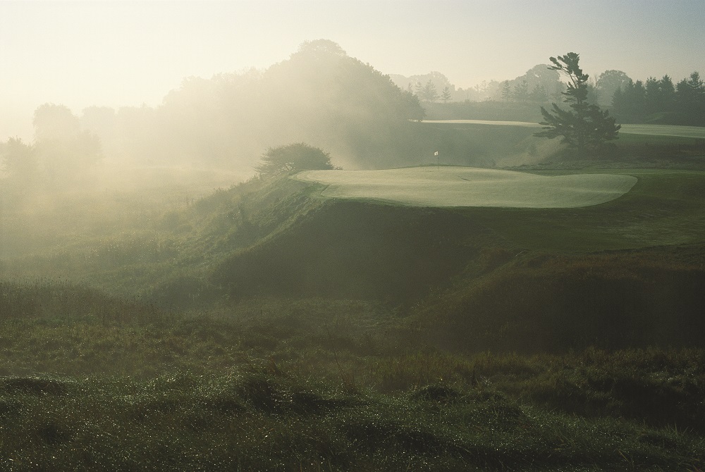 Un green sur le Whistling straits au Etats-Unis