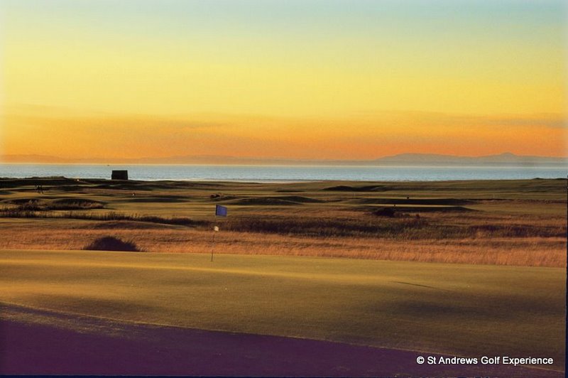 sunset at Craigielaw golf course