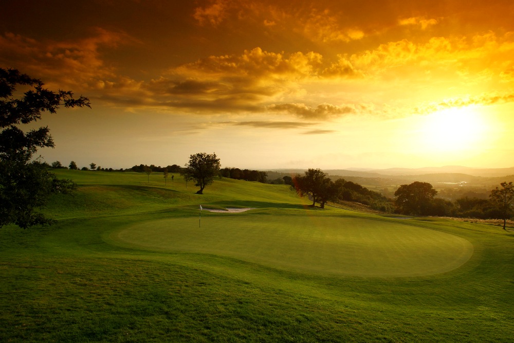 Elevated green on the Roman Road at Celtic Manor