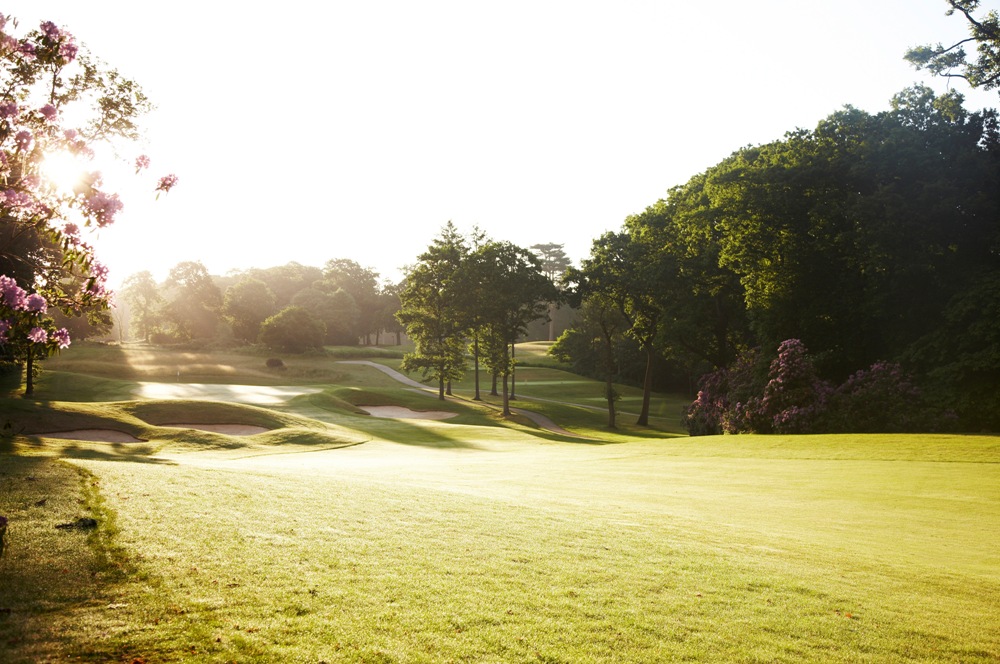 Downhill hole on the Marquess golf course at Woburn golf club