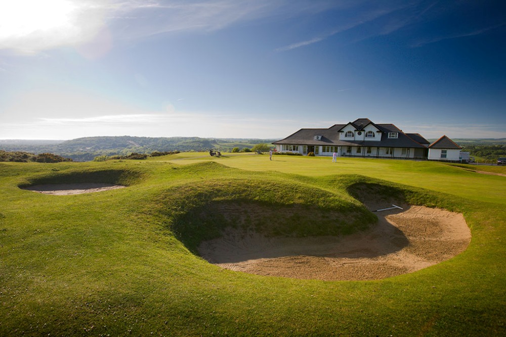 Large bunkers and Club House at Southerndown