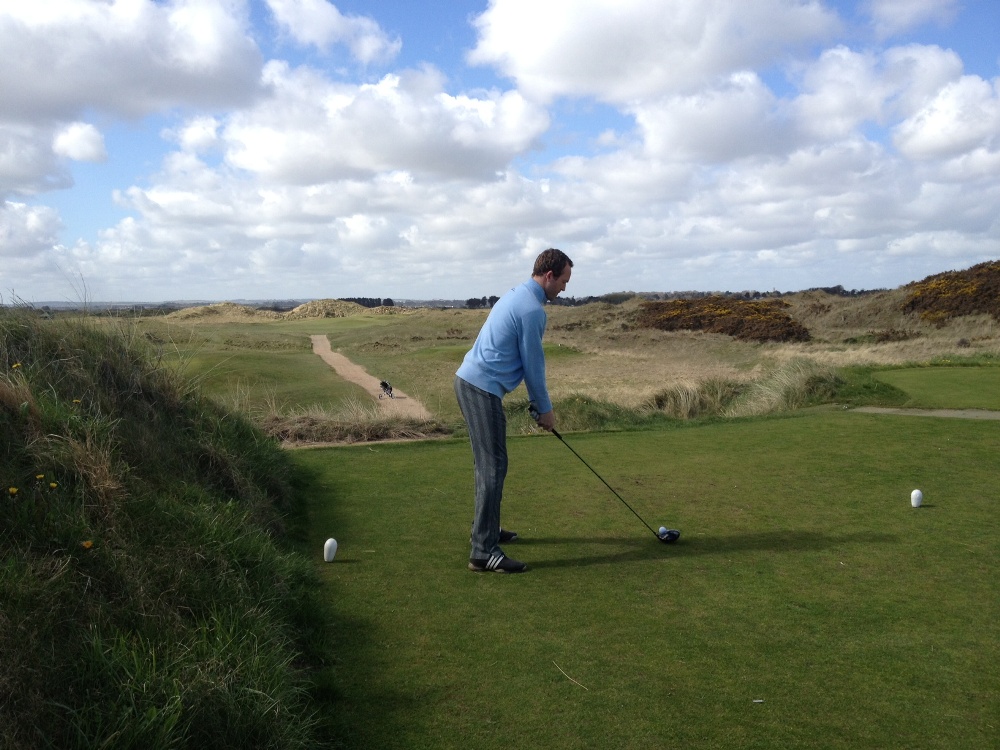 Golfer at Baltray at County Louth