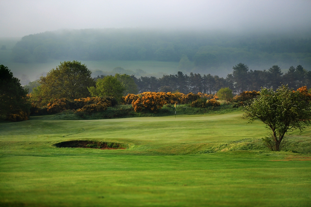 Fairway, bunker and green on the Ganton golf course