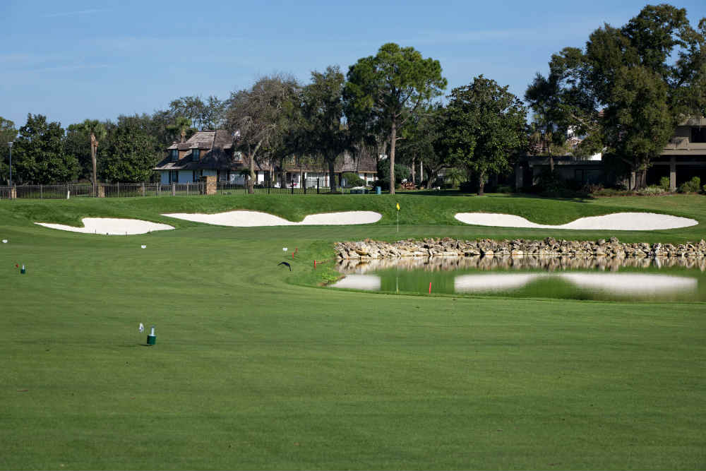 LMe dernier trou du parcours de Bay Hill en Floride 