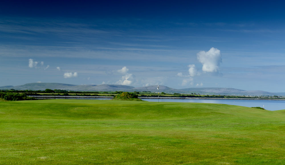 Green and sea on the Galway Bay Golf Course