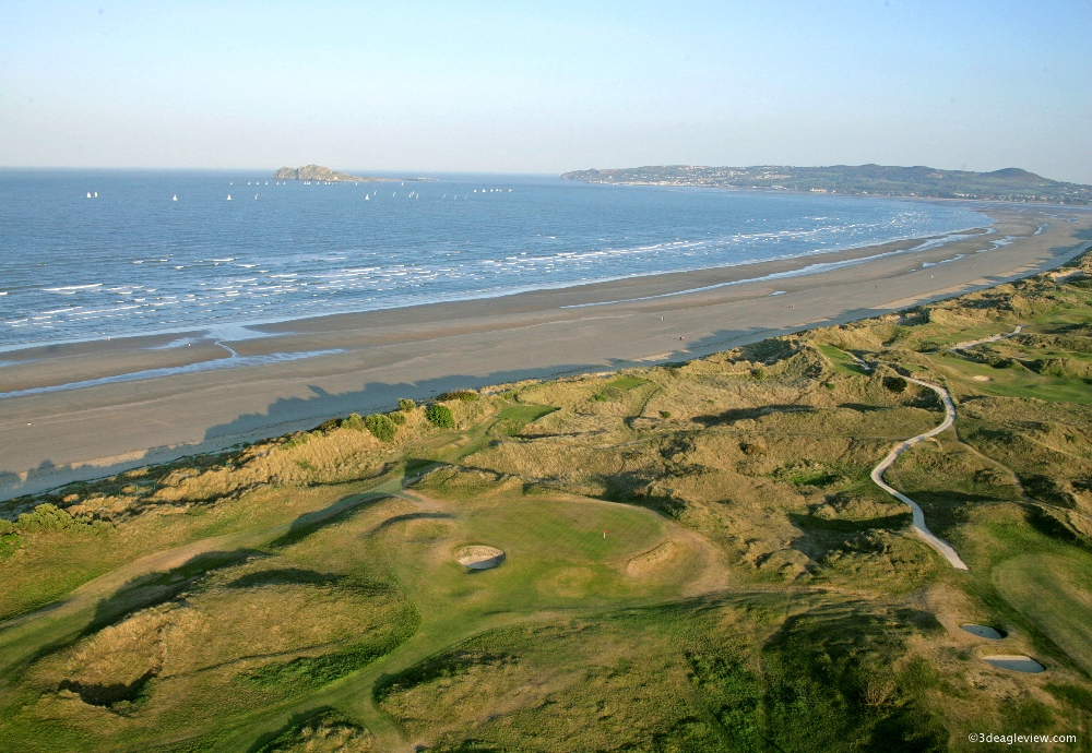 Aerial view at Portmarnock golf links