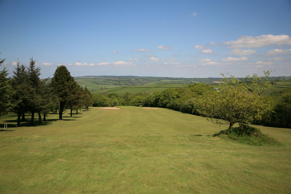 Downhill hole on the Carmarthen golf course
