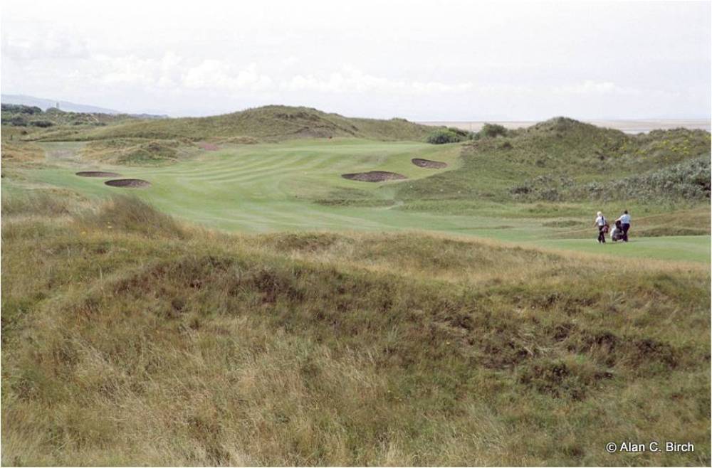 Elevated green on the Wallasey golf course