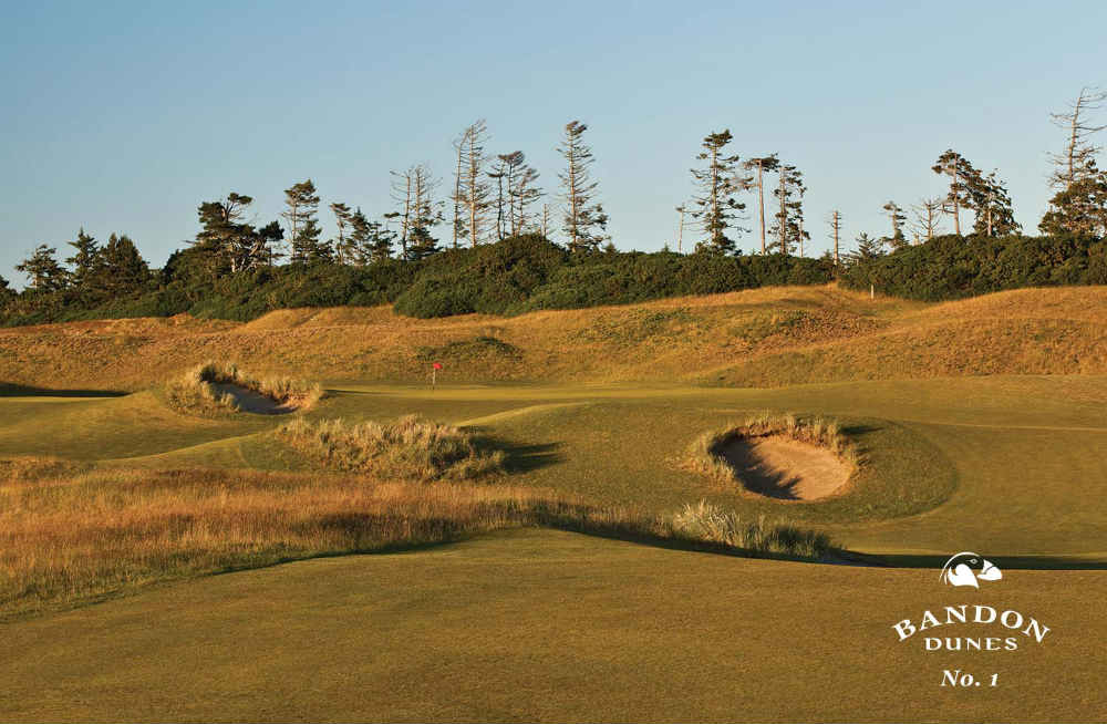 Trou un du parcours Bandon Dunes dans l'Oregon