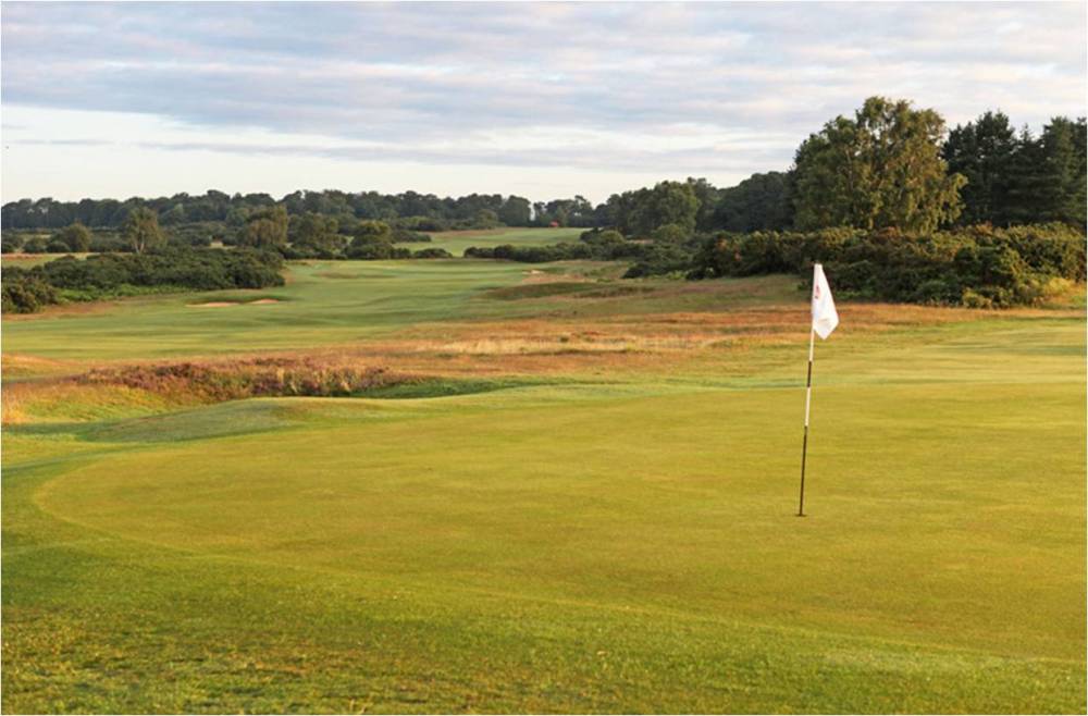 Back of the green of one hole of the Aldeburgh golf course