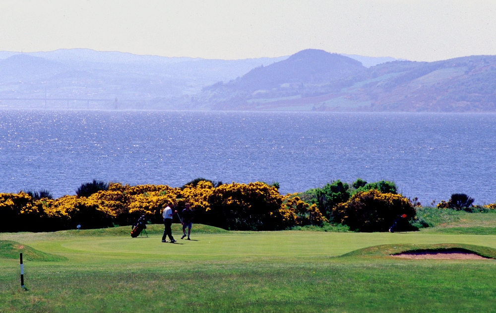 Golfers on a green at Fortrose & Rosemarkie