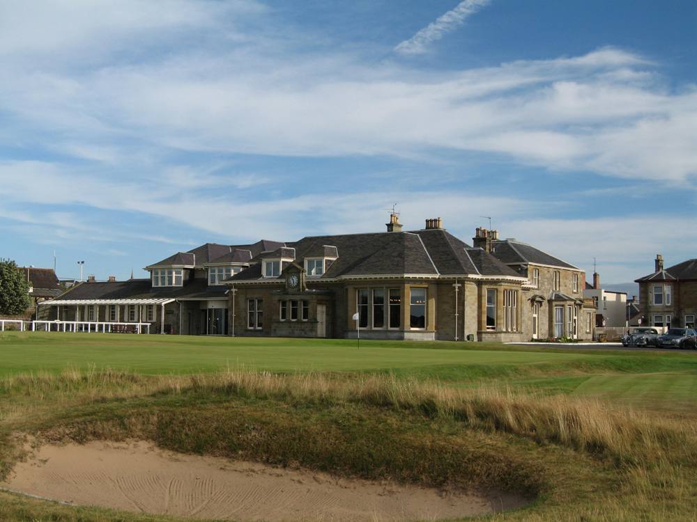 18th hole and Club House at Prestwick