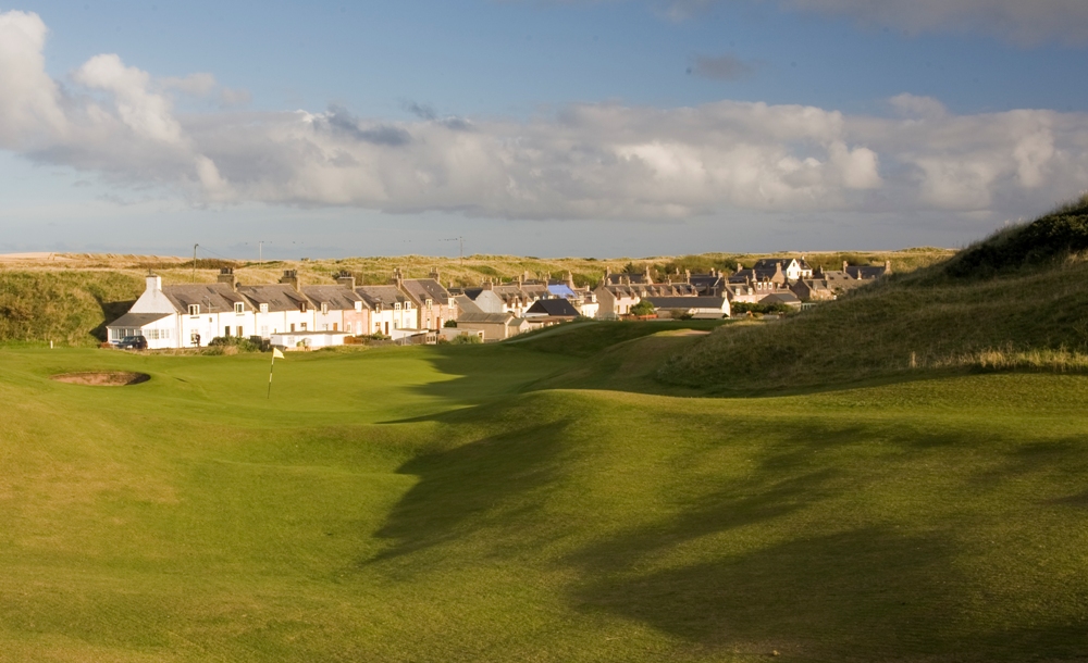 Village behind the 2nd hole at Cruden Bay Golf course