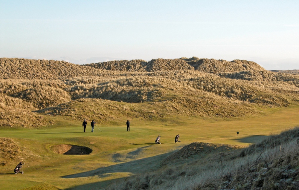 Golfers at Fraserburgh golf course