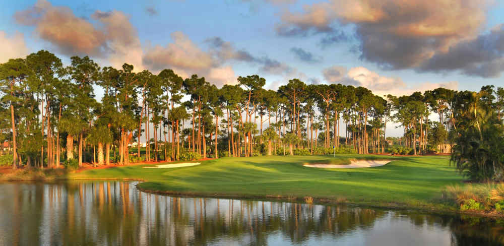 Coucher de soleil et green du PGA National 