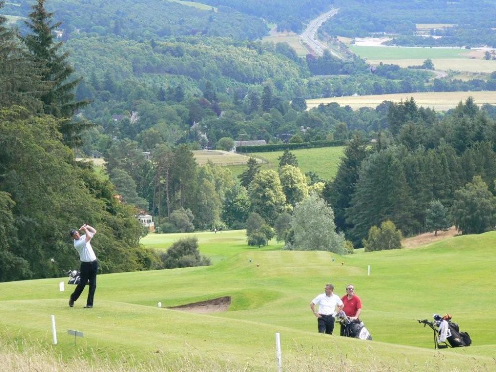 Tee shot at Pitlochry Golf Course