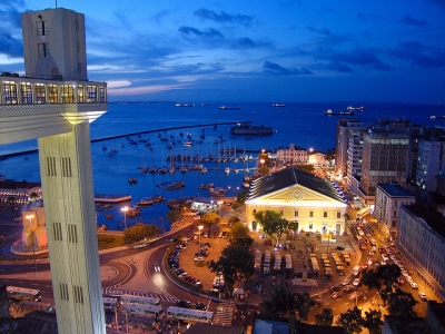 Lacerda lift overlooking the Mercado Modela at Salvador, Bahia, Brazil
