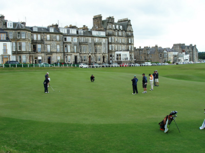 St Andrews behind the Old Course 18th green