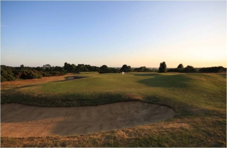 Large green bunker of the Aldeburgh golf course