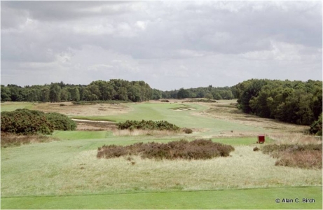 Long hole from the tee on the Alwoodley golf course
