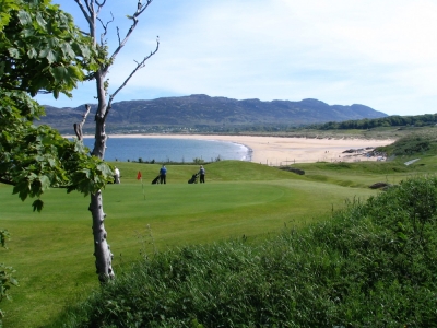Golfers of the Portsalon golf course
