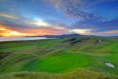 Aerial view of the Sandy Hills golf course at Rosapenna