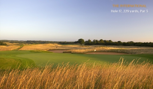 Large green at the 17th green at the International golf course at London golf club
