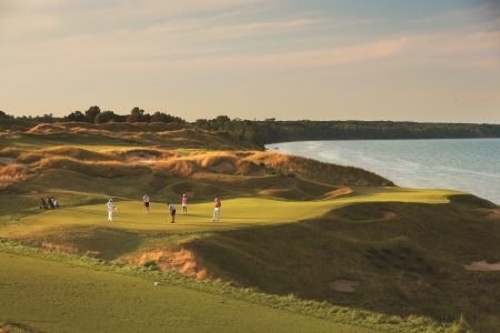 Golfeurs sur le Whistling straits au Etats-Unis