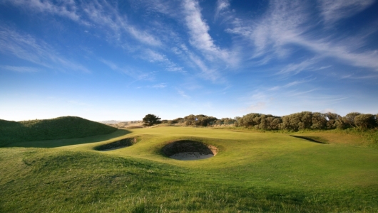 Elevated green at Portmarnock golf course