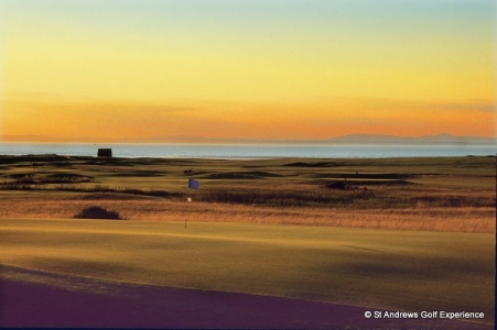 sunset at Craigielaw golf course