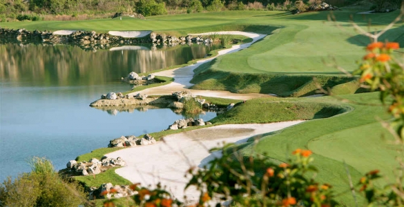 Point d'eau et bunker au Black Diamond en Floride 