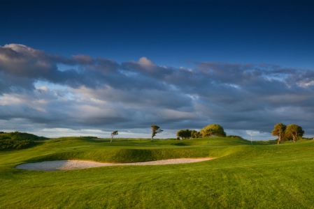 Bunker and green on the Galway Bay Golf Course