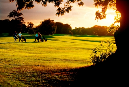Golfers at Royal Musselburgh Golf course